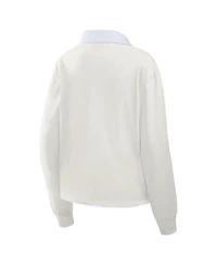 Fanatics Women's Cream Dallas Cowboys Heritage Play Action RugbyLong sleeves Polo Shirt