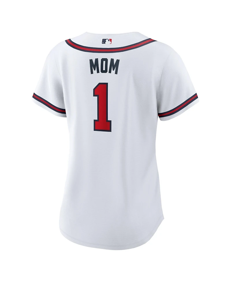 Nike Women's Nike White Atlanta Braves 1 Mom Home Replica Jersey