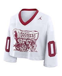 Nike Women's White Oklahoma Sooners Oversized Logo Cropped Fashion Jersey