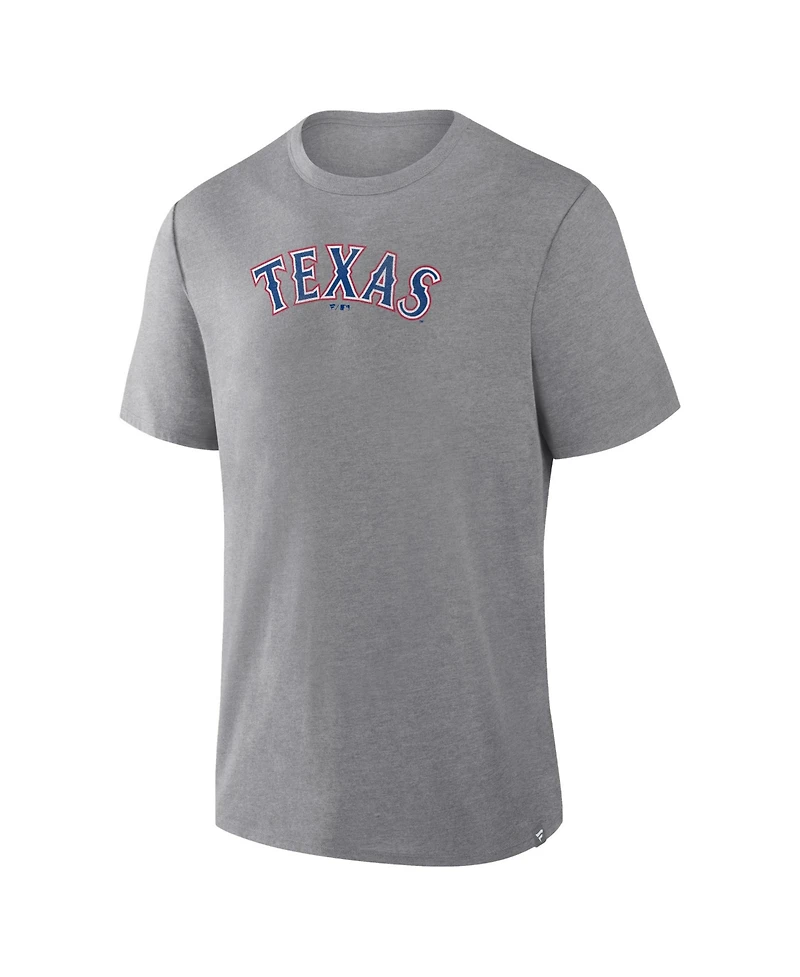Fanatics Men's Heather Gray Texas Rangers Play Tribute Tri-Blend T-Shirt