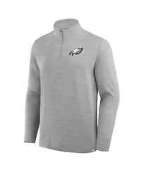 Fanatics Men's Heather Gray Philadelphia Eagles Clutch Quarter-Zip Pullover Sweatshirt