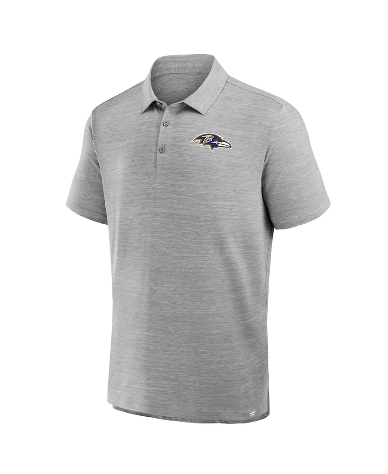Fanatics Men's Heather Gray Baltimore Ravens Clutch Polo Shirt