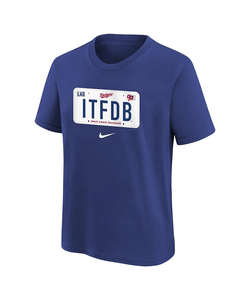 Nike Big Boys and Girls Royal Los Angeles Dodgers Hometown Collection T-Shirt