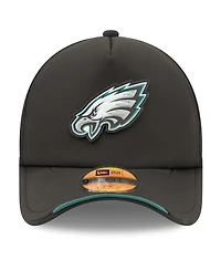 New Era Men's Black Philadelphia Eagles 2026 Sideline Apex 9FORTY Adjustable Trucker Hat