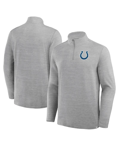 Fanatics Men's Heather Gray Indianapolis Colts Clutch Quarter-Zip Pullover Sweatshirt