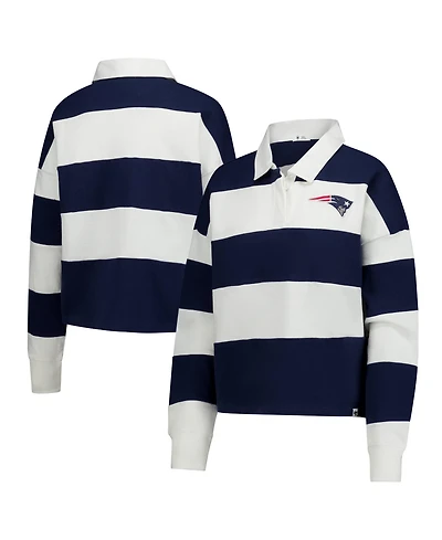 47 Brand Women's Navy/White New England Patriots Clubhouse Hall Raven RugbyLong sleeves T-Shirt