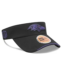 New Era Men's Black Baltimore Ravens 2026 Sideline Adjustable Visor Hat