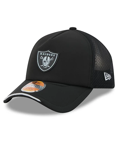 New Era Men's Black Las Vegas Raiders 2026 Sideline Apex 9FORTY Adjustable Trucker Hat
