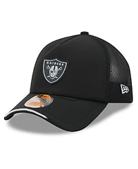 New Era Men's Black Las Vegas Raiders 2026 Sideline Apex 9FORTY Adjustable Trucker Hat