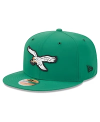 New Era Men's Kelly Green Philadelphia Eagles 2026 Sideline Throwback 59FIFTY Fitted Hat