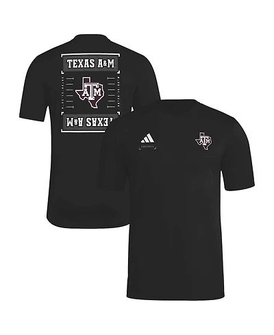 Adidas Men's Black Texas A M Aggies Locker Football Icon Aeroready Pre-Game T-Shirt