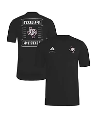 Adidas Men's Black Texas A M Aggies Locker Football Icon Aeroready Pre-Game T-Shirt