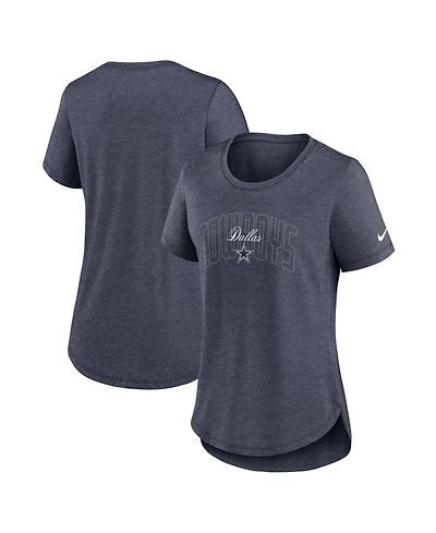 Nike Women's Heather Navy Dallas Cowboys Primetime Backfield Tri-Blend T-Shirt
