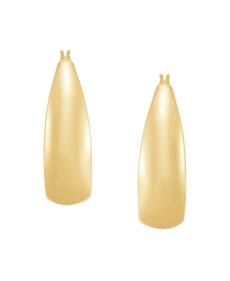Macy's Polished Electroform Oval Hoop Earrings in 10k Yellow Gold