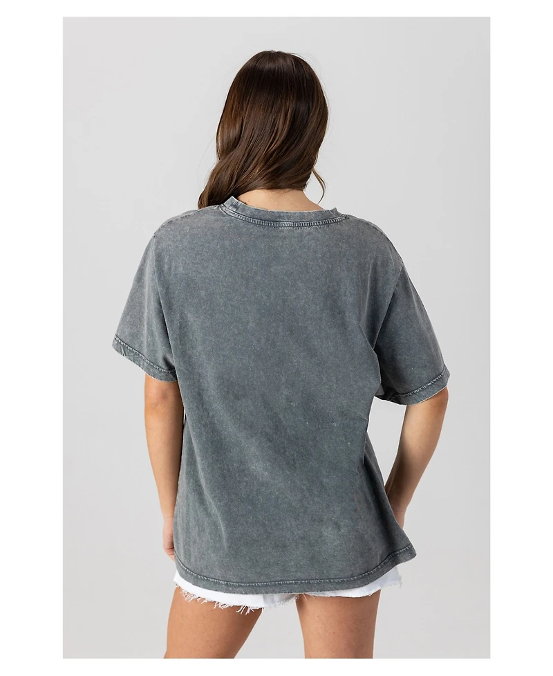 Gameday Couture Women's Gray New England Patriots Oversized Classic Grind Washed T-Shirt