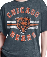 Starter Women's Navy Chicago Bears Jump Shot Boyfriend Tri-Blend T-Shirt