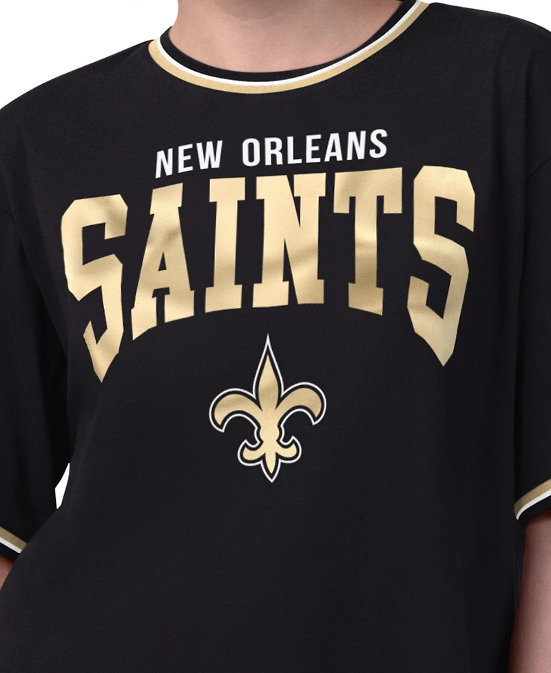 Starter Women's Black New Orleans Saints Ace Cropped T-Shirt