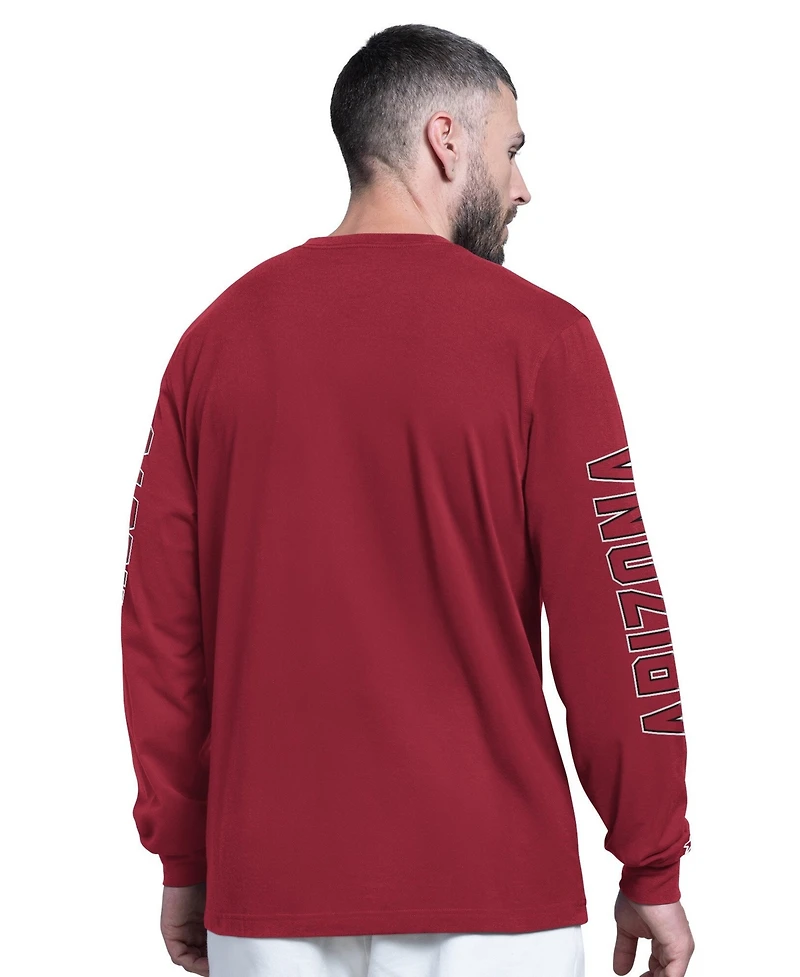 Starter Men's Cardinal Arizona Cardinals Clutch Hit Ii Long-Sleeve T-Shirt