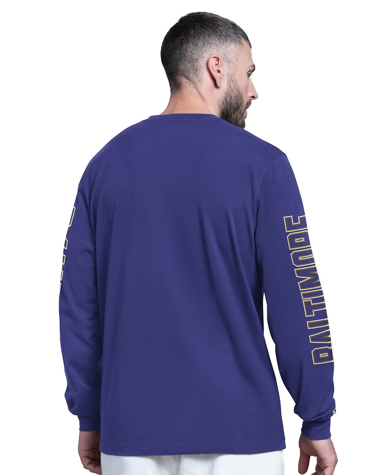 Starter Men's Purple Baltimore Ravens Clutch Hit Ii Long-Sleeve T-Shirt