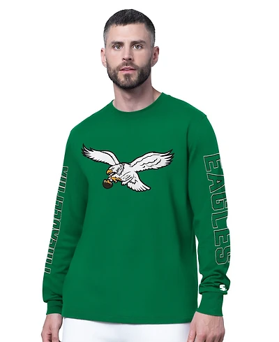 Starter Men's Kelly Green Philadelphia Eagles Clutch Hit Ii Logo Long-Sleeve T-Shirt