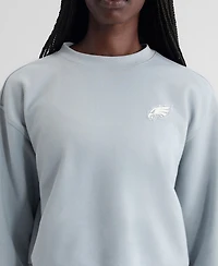 Fanatics Women's Blue Philadelphia Eagles Oversized Clutch Tri-Blend Sweatshirt