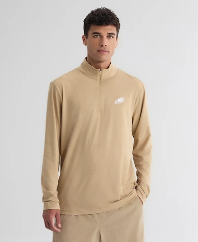Fanatics Men's Tan Philadelphia Eagles Clutch Quarter-Zip Pullover Sweatshirt