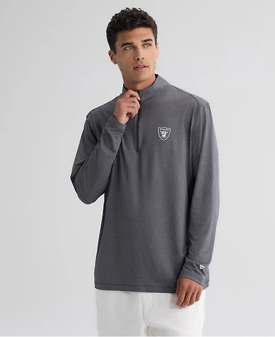 Fanatics Men's Charcoal Las Vegas Raiders Clutch Quarter-Zip Pullover Sweatshirt