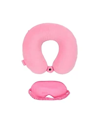 Hello Kitty Adult Travel Set with Neck Pillow Eye Mask and Throw Blanket - Adorable Comfort for Hello Kitty Fans on the Go!