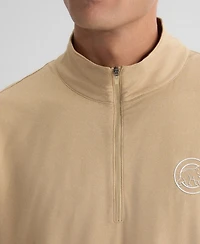 Fanatics Men's Khaki Chicago Cubs Clutch Quarter-Zip Pullover Sweatshirt