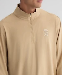 Fanatics Men's Khaki Boston Red Sox Clutch Quarter-Zip Pullover Sweatshirt