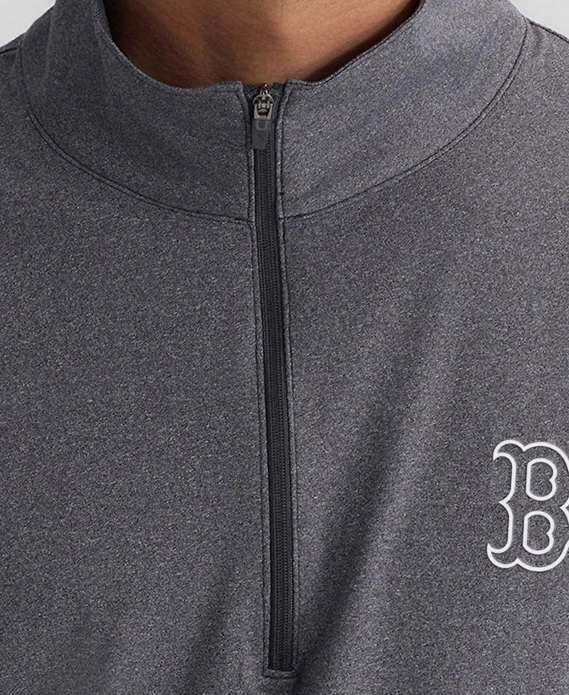 Fanatics Men's Charcoal Boston Red Sox Clutch Quarter-Zip Pullover Sweatshirt