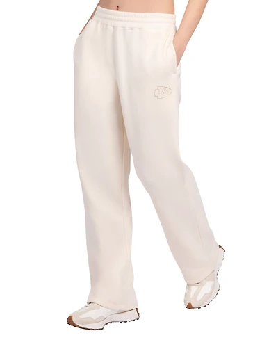 Starter Women's Cream Kansas City Chiefs Pastel High Waisted Travel Fleece Pants