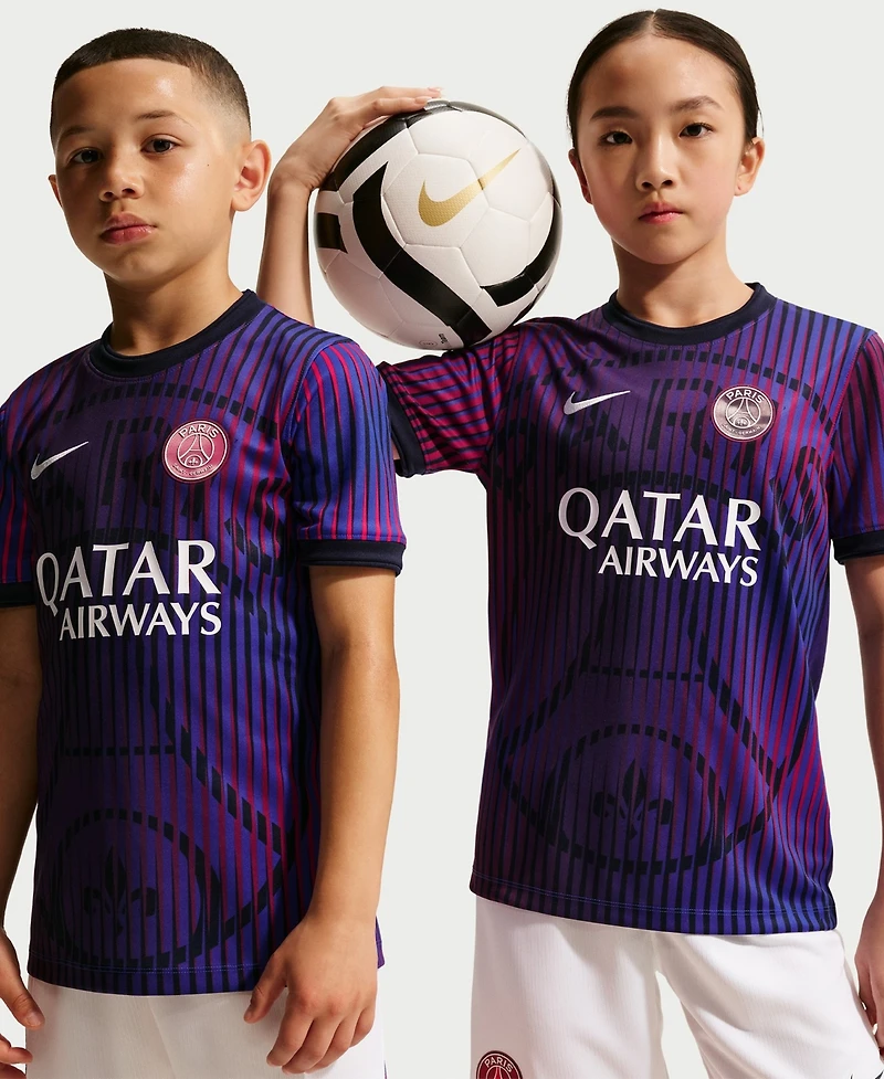 Nike Big Boys and Girls Navy Paris Saint-Germain 2026/27 Dri-fit Pre-Match Jersey
