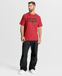 Fanatics Men's Heather Red Chicago Blackhawks Breakaway Clutch Raglan T-Shirt