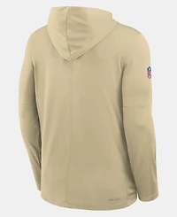 Nike Men's Gold New Orleans Saints Sideline Alternate LightweightLong sleeves Hooded Dri-fit T-Shirt