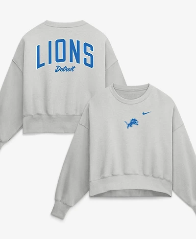 Nike Women's Gray Detroit Lions Oversized Primetime Phoenix Fleece Sweatshirt