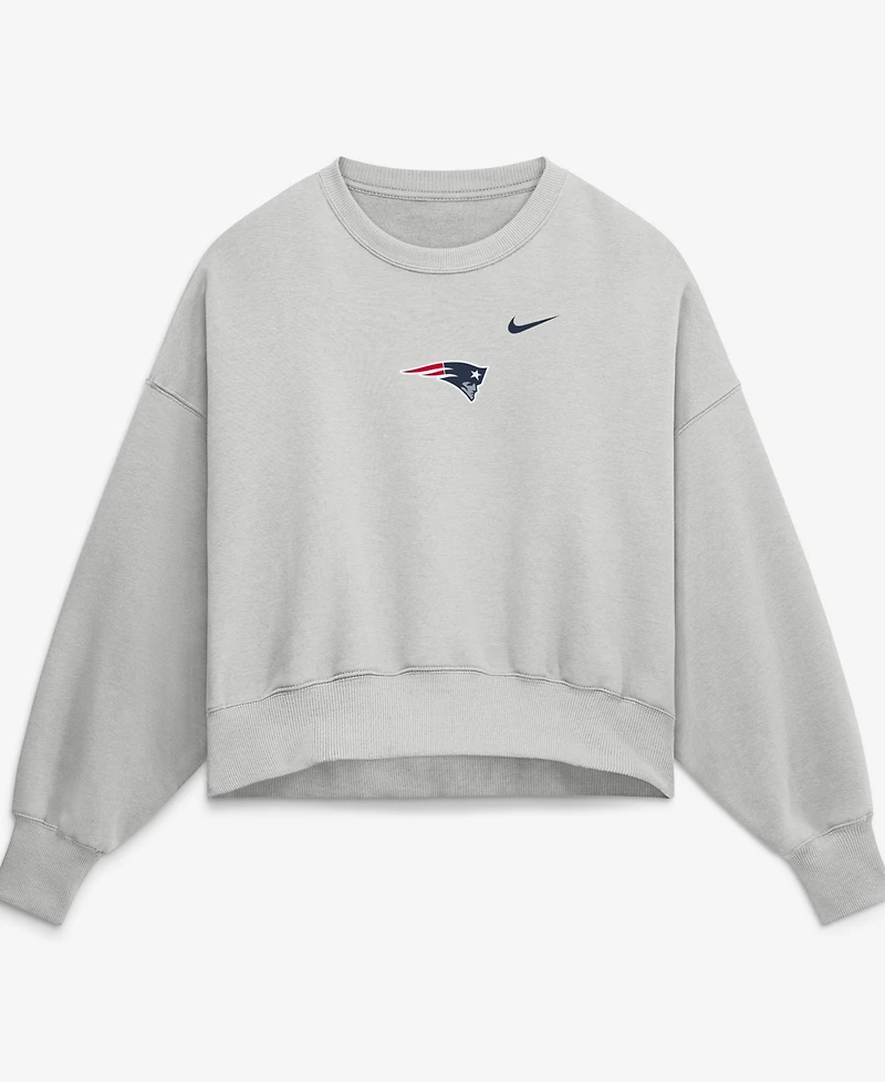 Nike Women's Gray New England Patriots Oversized Primetime Phoenix Fleece Sweatshirt