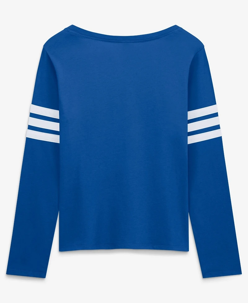 Fanatics Women's Royal New York Giants Team First Coverage Scheme Lace-UpLong sleeves T-Shirt