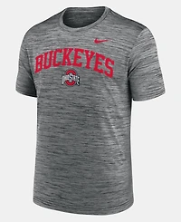 Nike Men's Anthracite Ohio State Buckeyes Primetime Arch Logo Velocity Dri-fit T-Shirt