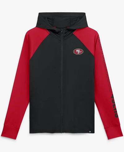 Fanatics Women's Black/Scarlet San Francisco 49ers Cornerback Blitz Raglan Full-Zip Hoodie
