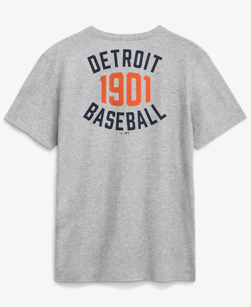 Nike Men's Heather Gray Detroit Tigers Cooperstown 2-Hit T-Shirt