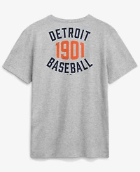 Nike Men's Heather Gray Detroit Tigers Cooperstown 2-Hit T-Shirt