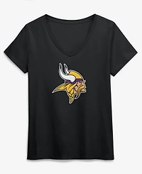 Logo Athletic Women's Black Minnesota Vikings Primary V-Neck T-Shirt