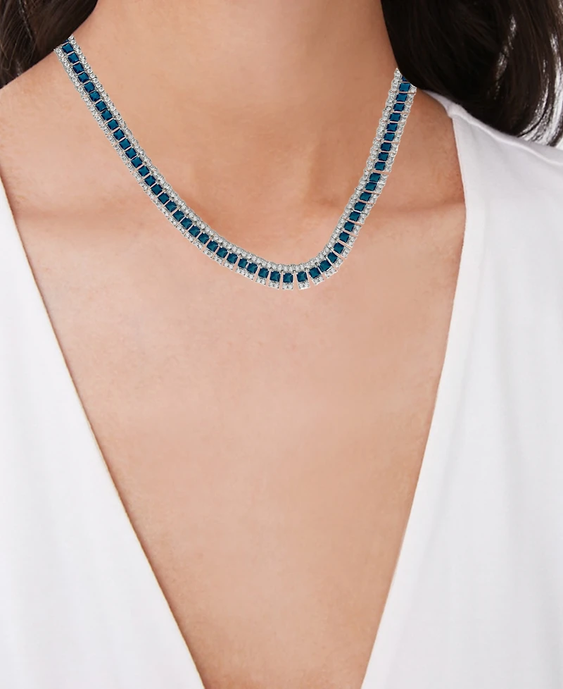 Macy's Simulated Sapphire and Cubic Zirconia Necklace
