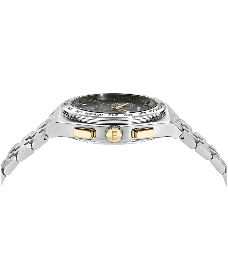 Ferragamo Men's Silver Stainless Steel Chronograph Bracelet Watch 42mm