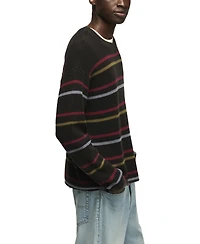 Lucky Brand Men's Striped Waffle-Knit Crewneck Sweater