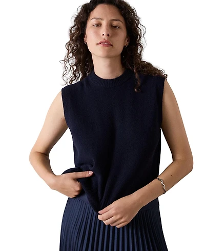 Whistles Women's Sleeveless Knitted Boxy Fit Tank