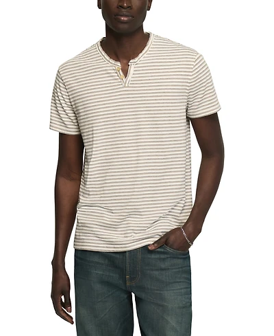 Lucky Brand Men's Striped Venice Burnout Notch Neck T-Shirt
