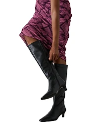 Whistles Women's Twist Check Mesh Midi Dress