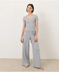 Pact Women's Organic Cotton Pointelle Wide Leg Pant